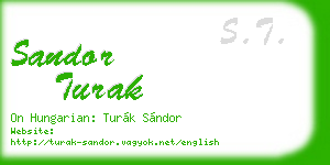 sandor turak business card